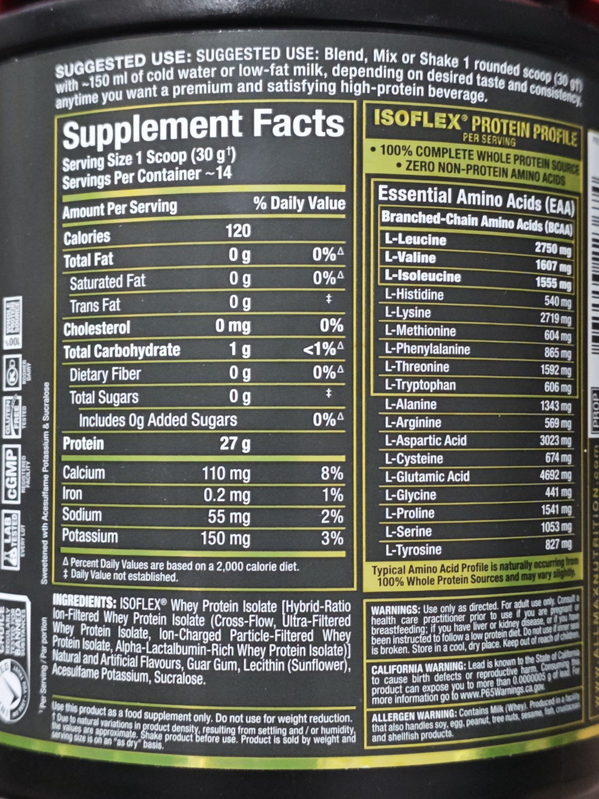 ALLMAX NUTRITION ISOFLEX 100% Pure Whey Protein Isolate Powder Vanilla 14 Serv
