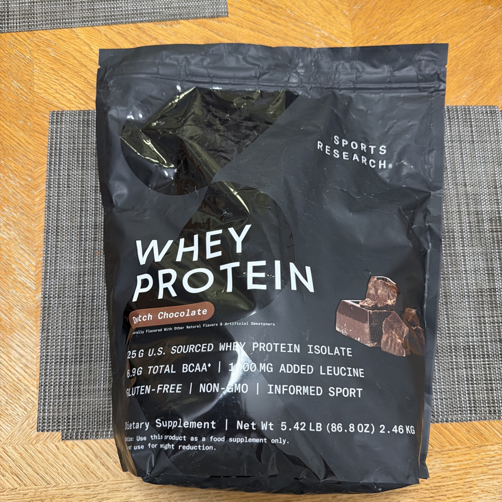 Sports Research Whey Protein Dutch Chocolate 5.42Lb BRAND NEW SEALED EXP 03/2028