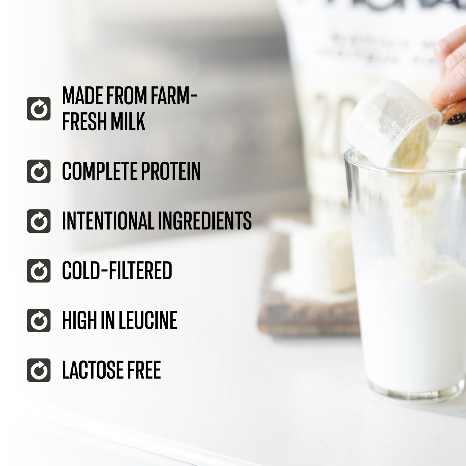 100% Whey Native Protein Powder, Silky Strawberry, 2 lb, Made from Farm Fresh