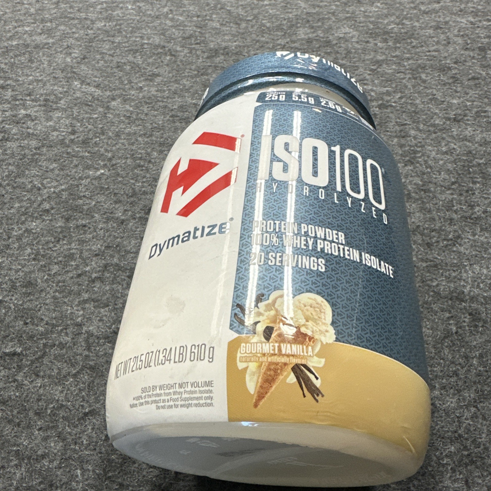 Dymatize ISO100 Hydrolyzed Whey Isolate Gourmet Vanilla 21.5oz 20Sv