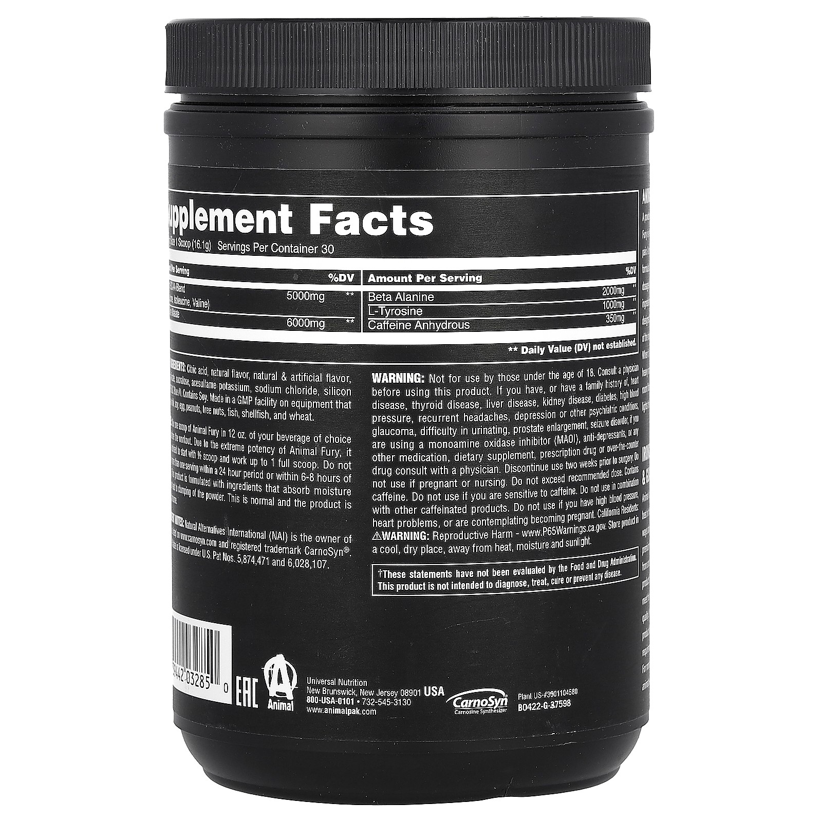 Fury, Preworkout Formula, Blue Ice Pop, 1.07 lbs (483 g)