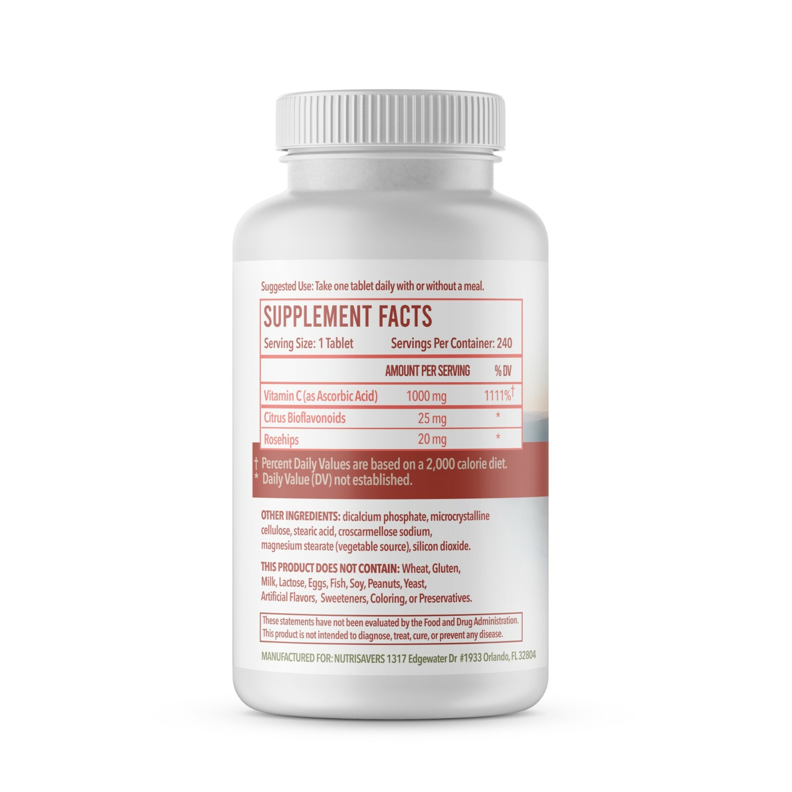 Nutrisavers Vitamin C Ascorbic Acid 1000 MG -High Absorption Dietary Supplement