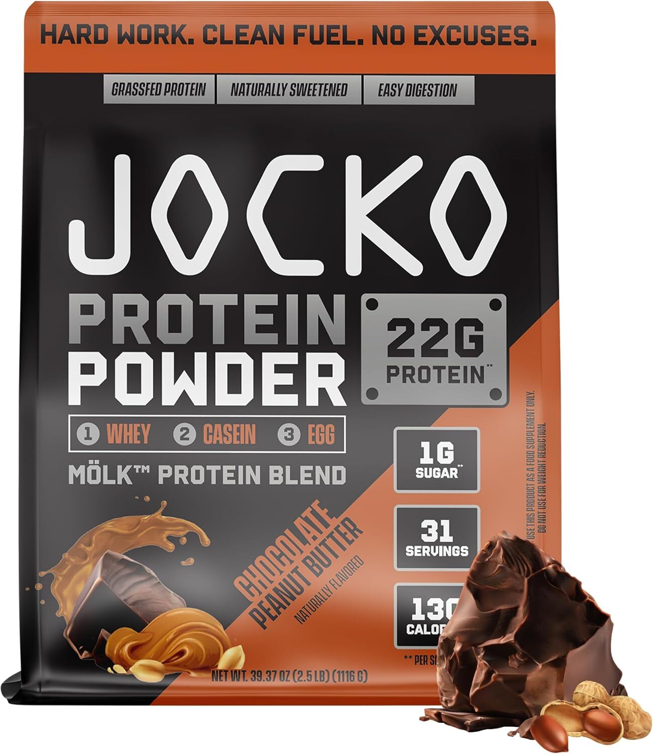 Jocko MOLK Whey Casein Protein Blend Powder 22g Protein 2lb Tubs Pick Flavor New