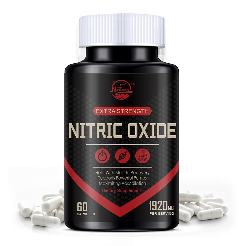 60 L-Arginine Capsule Nitric Oxide Testosterone Booster Energy Support Pills