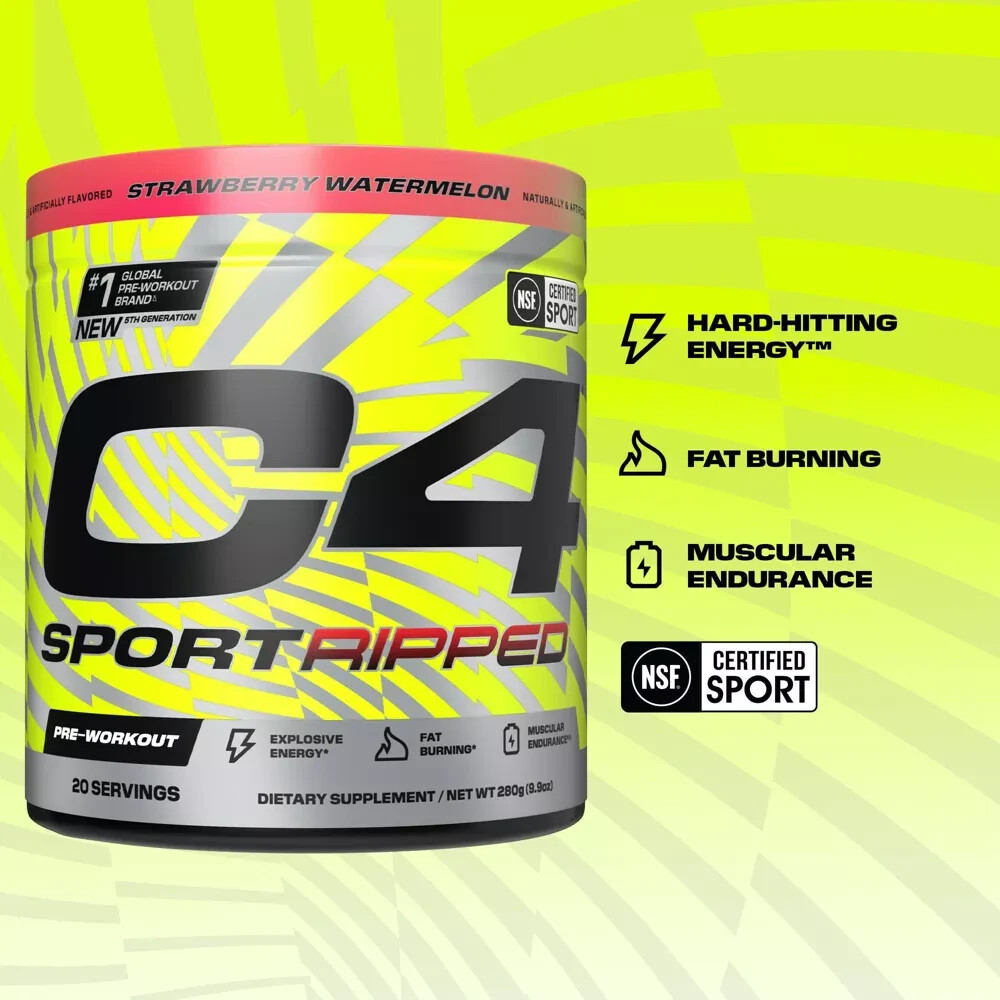 Cellucor C4 Sport Ripped Pre-Workout – Strawberry/Watermelon – 9.9oz/20 Servings