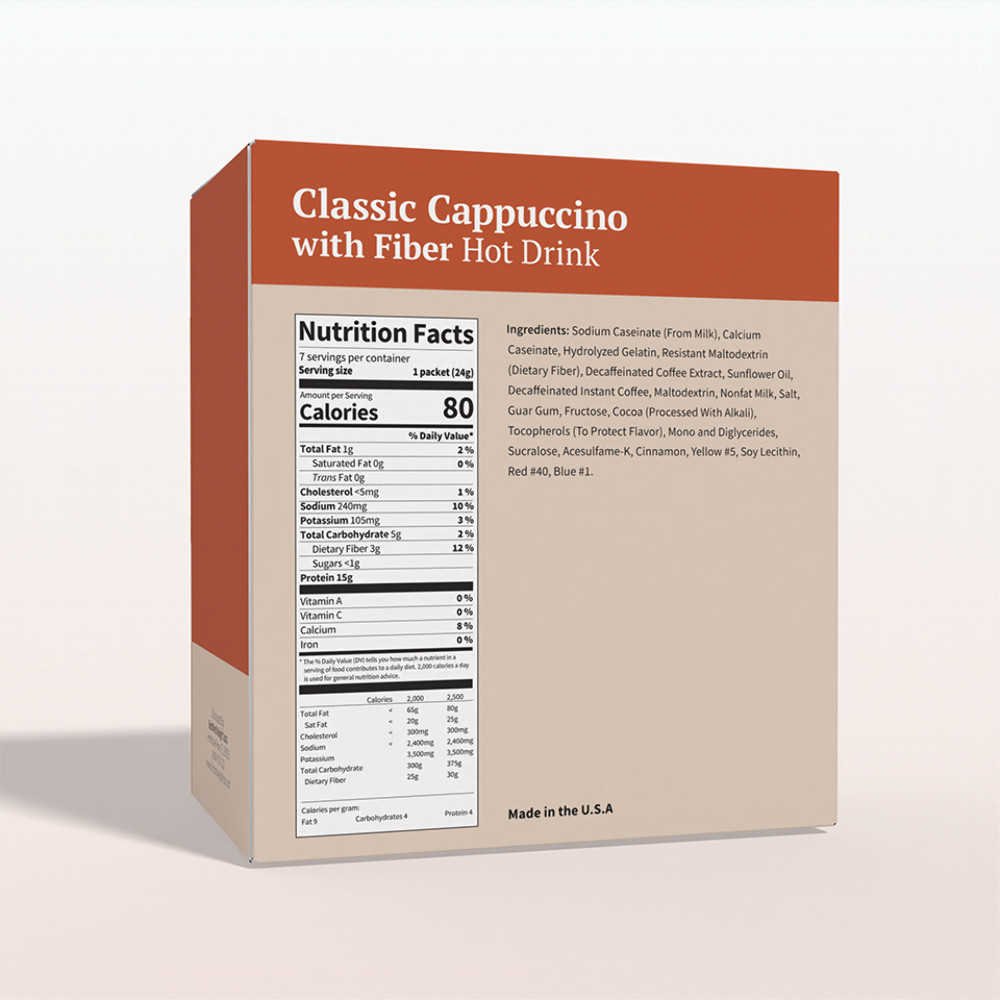 BestMed Weight Loss Cappuccino Drink with Fiber Ideal Protein Alternative 7ct