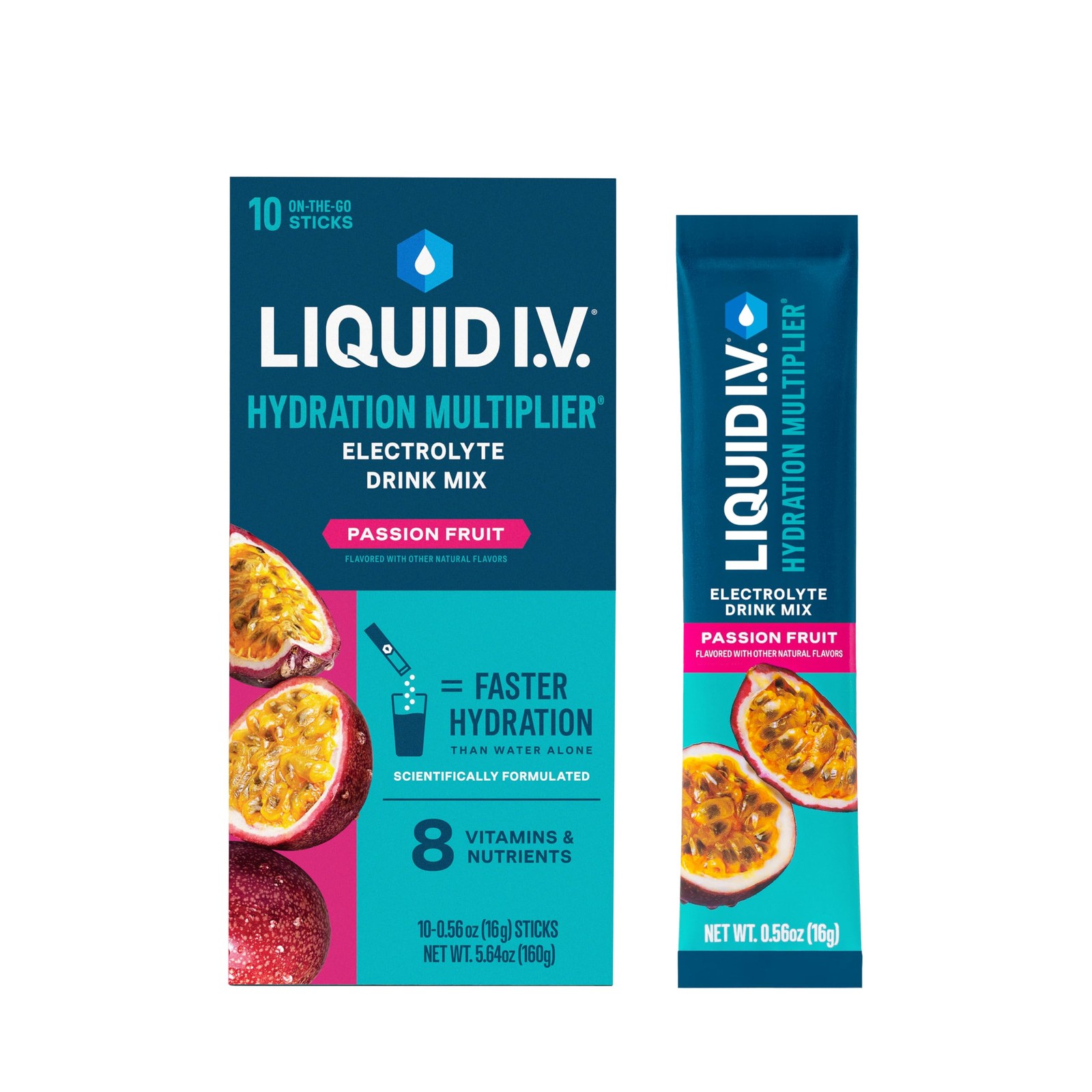 Liquid I.V.® Hydration Multiplier – Passion Fruit | 0.57 Ounce (Pack of 10)