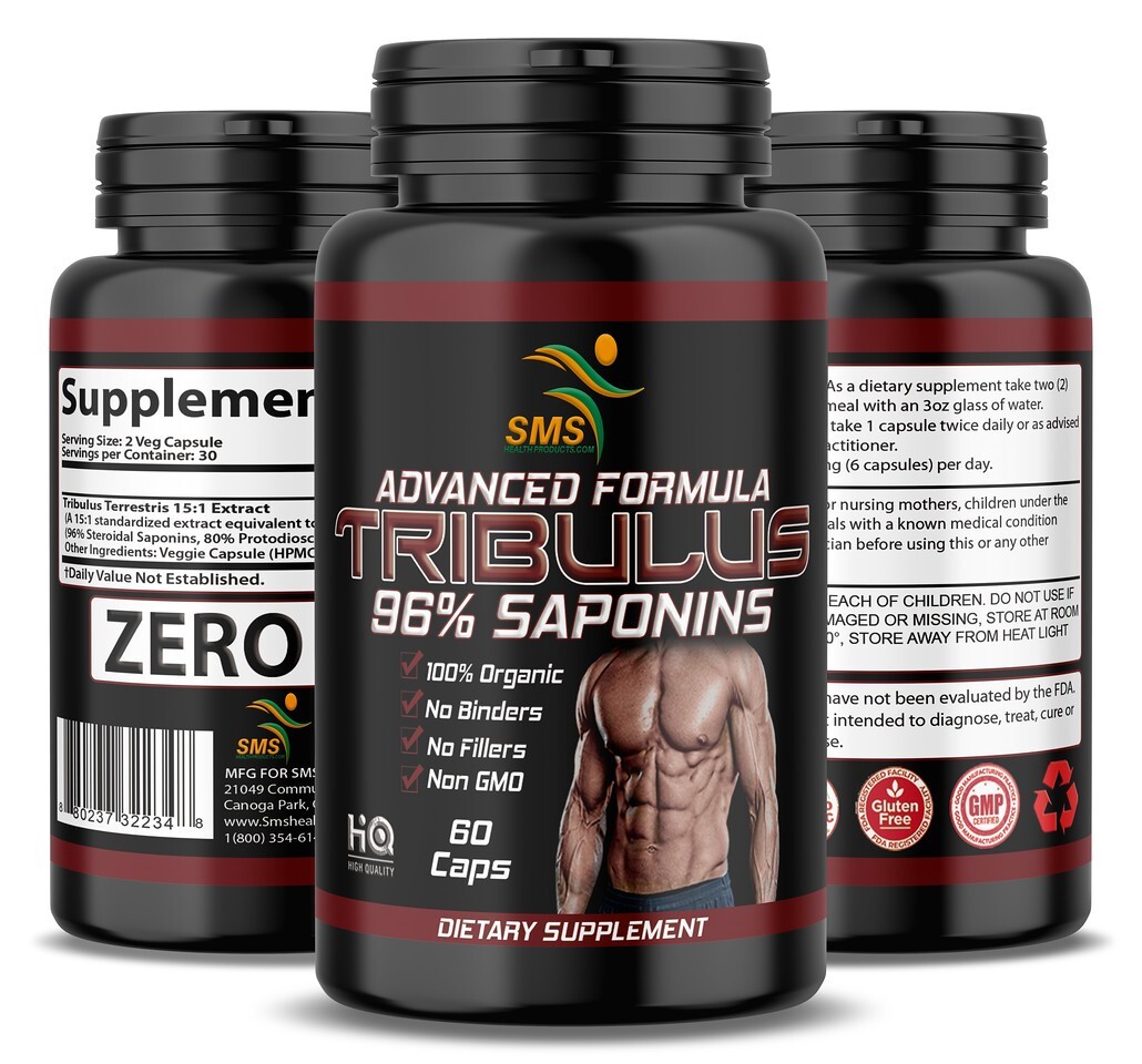 TRIBULUS TERRESTRIS 7500mg EXTRACT 96% SAPONINS MEN DIETARY SUPPLEMENT ORGANIC