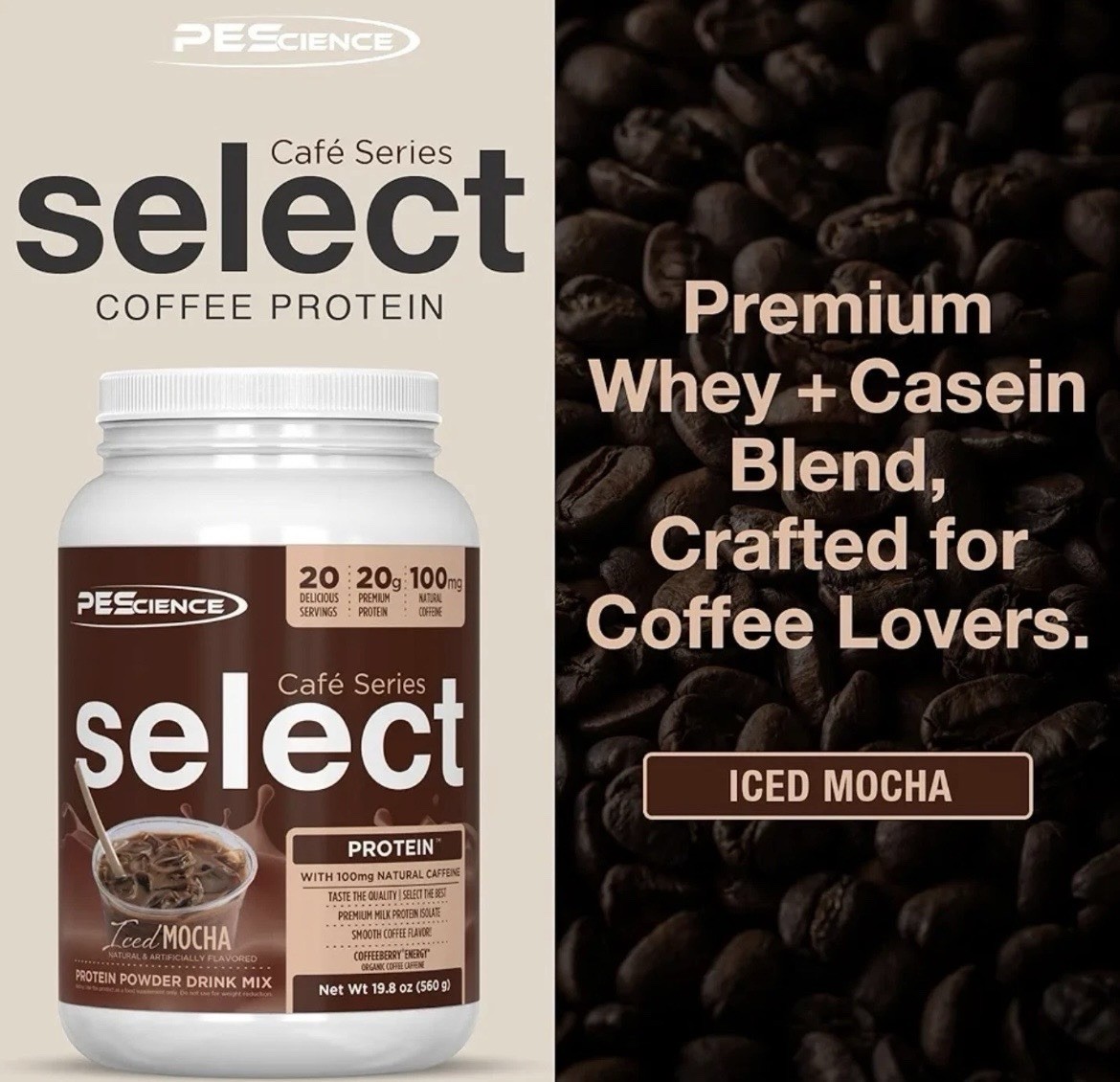 PESCIENCE SELECT PROTEIN Café Series 1.4 lb (20 Serv) Iced Mocha BEST BY 09/26