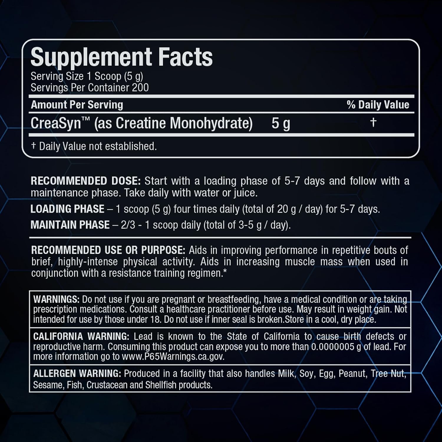 Pure Micronized Creatine Monohydrate Powder