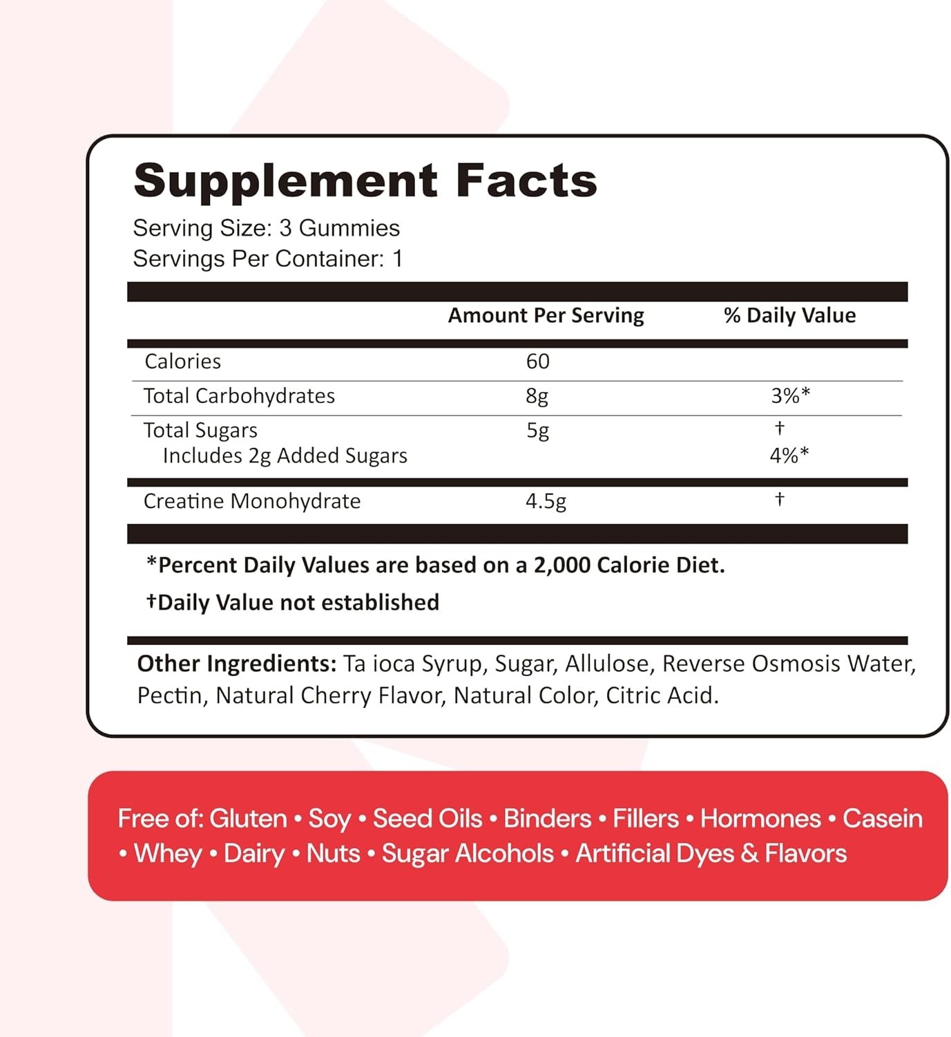 Create Creatine Monohydrate Gummies for Men & Women, Boost Focus, Strength, and