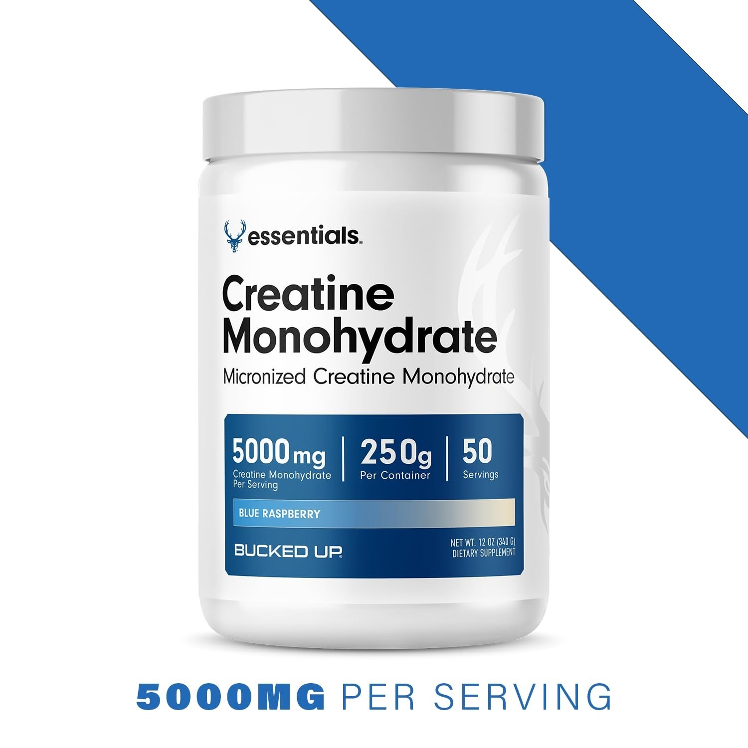 Blue Raspberry Creatine Monohydrate Powder – Easy Mix, Vegan, 5G/Serving, 50 Ser