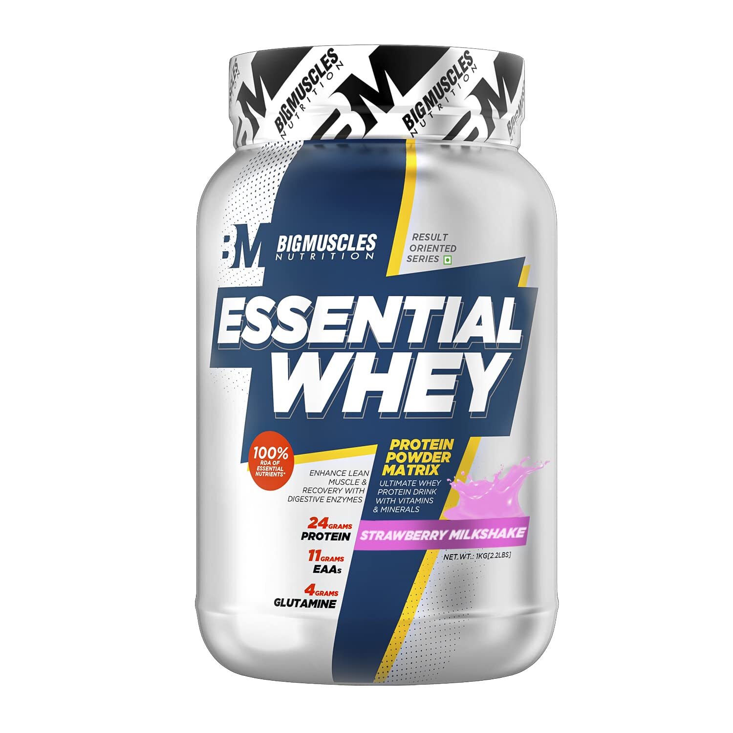 Bigmuscles Nutrition Essential Whey Protein No Added Sugar 1Kg Choose Flavor