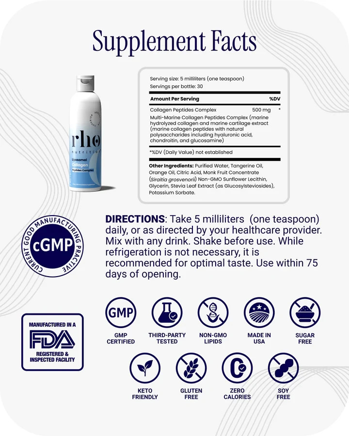 Liposomal Marine Collagen Peptides | Skin Hair Nail Joint Support