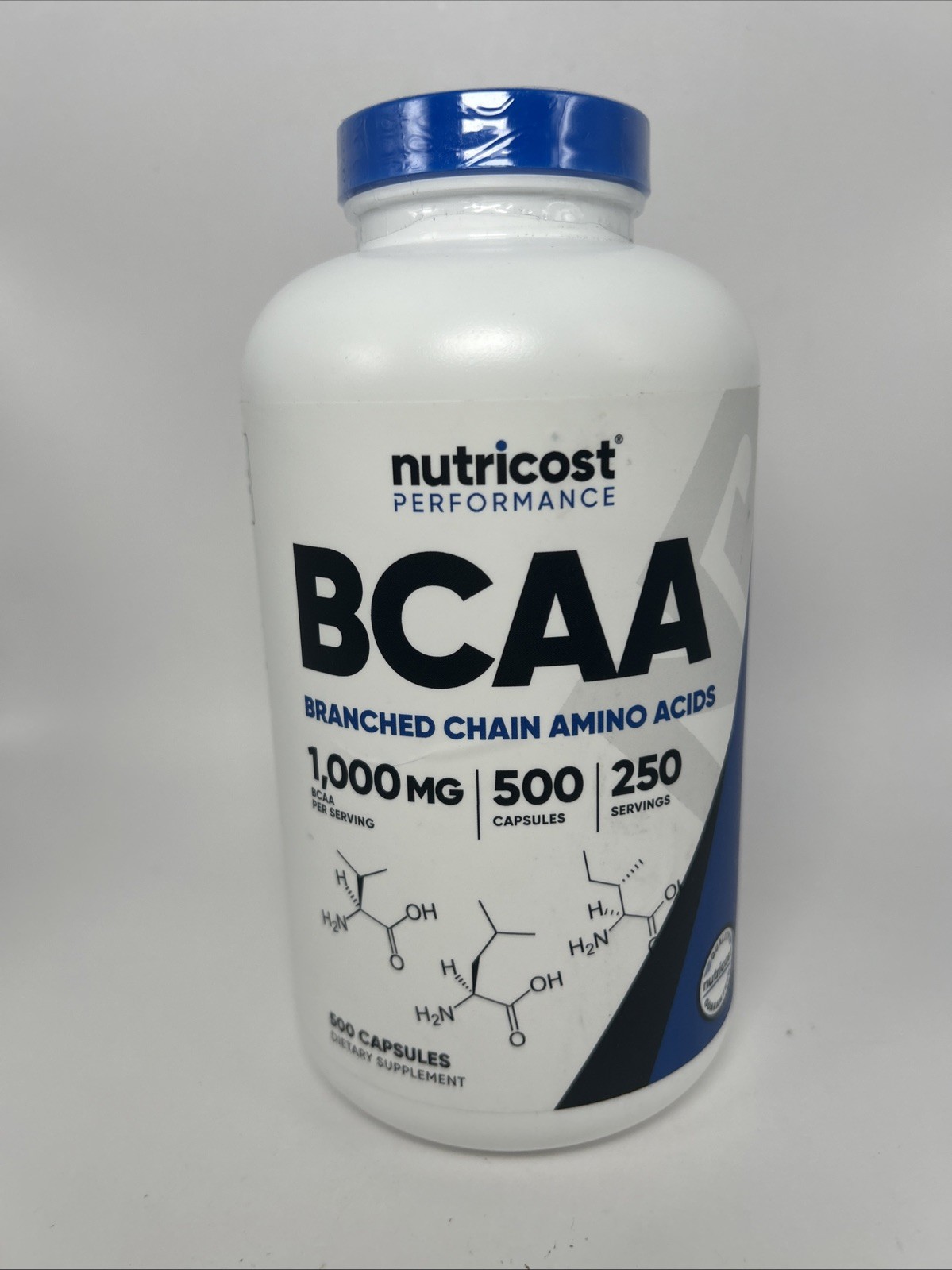 Nutricost BCAA 1000mg, 500 Capsules Exp 3/2028
