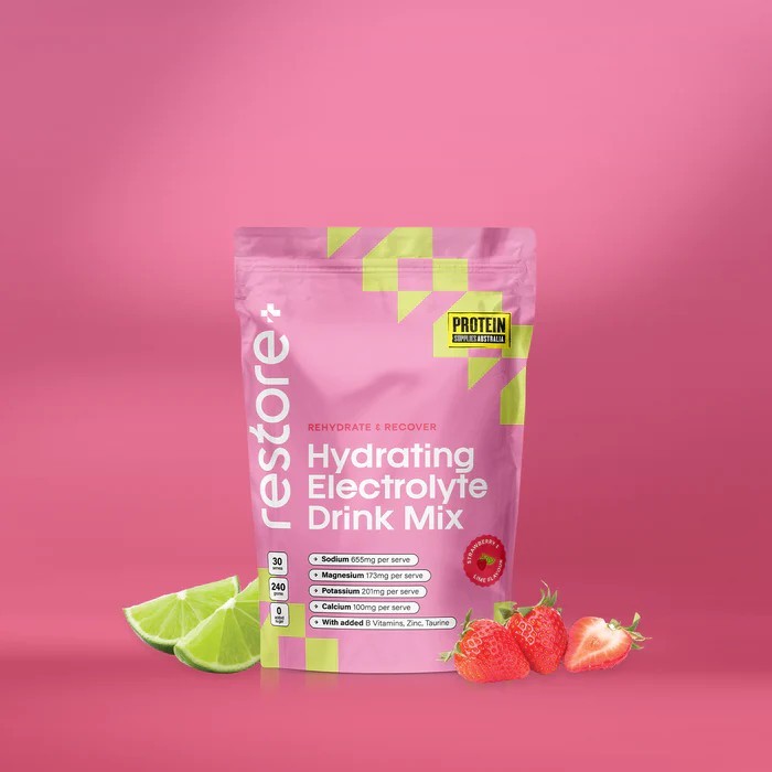 Protein Supplies Australia Restore Electrolyte Drink Mix Strawberry & Lime 240g