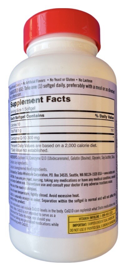 Kirkland Signature CoQ10 300 mg MAXIMUM POTENCY Supplement