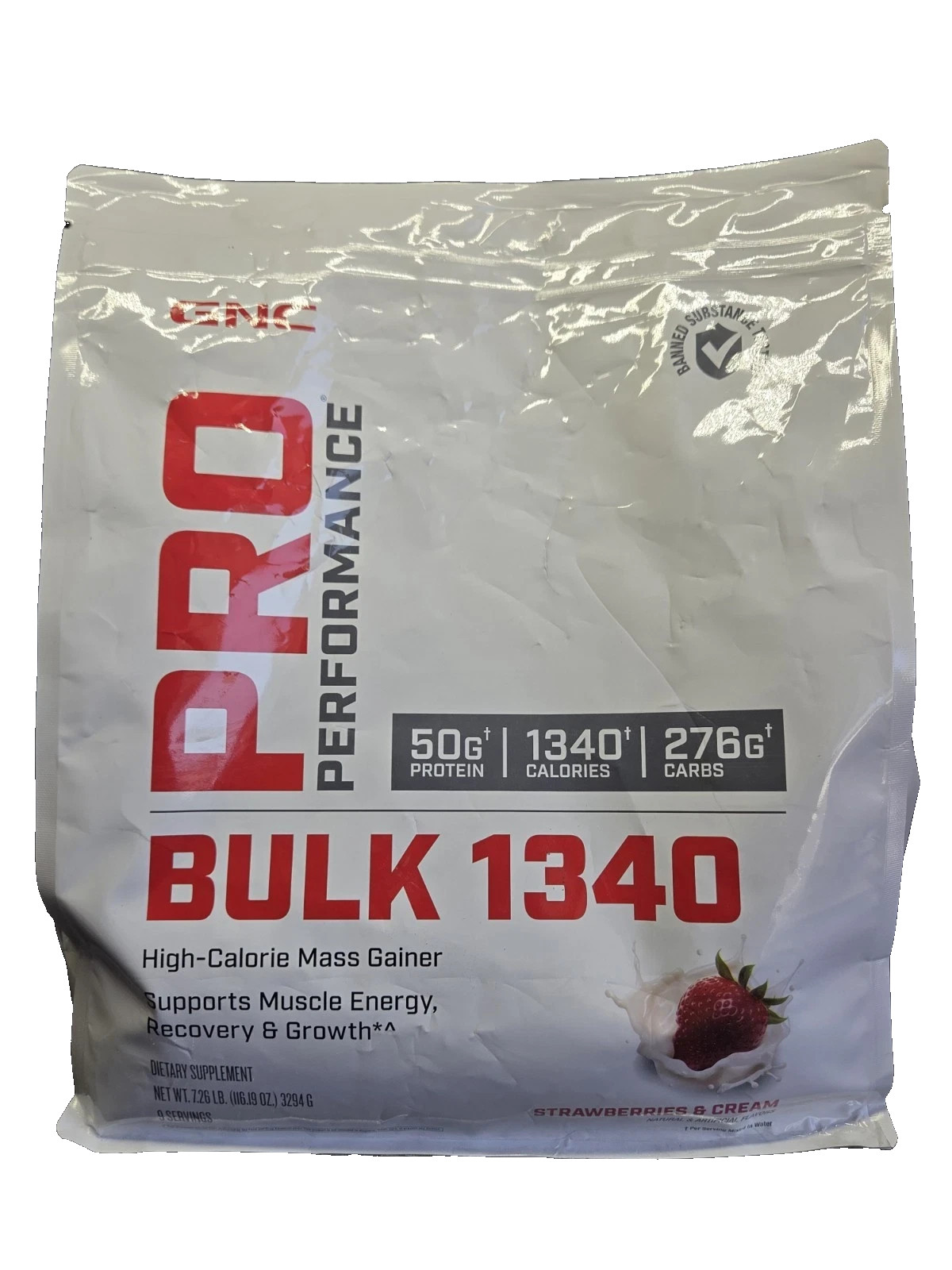GNC Pro Performance Bulk 1340 – Strawberries and Cream (9 Servings)