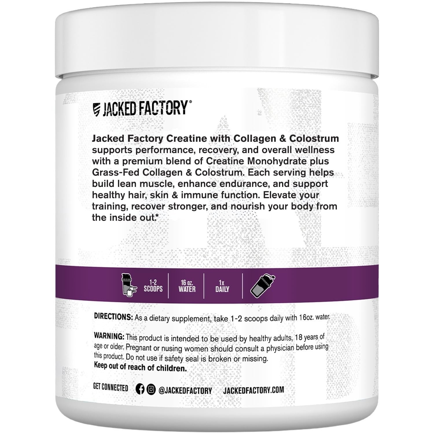 Jacked Factory Creatine for Women – 30 Servings (For Women), No Color
