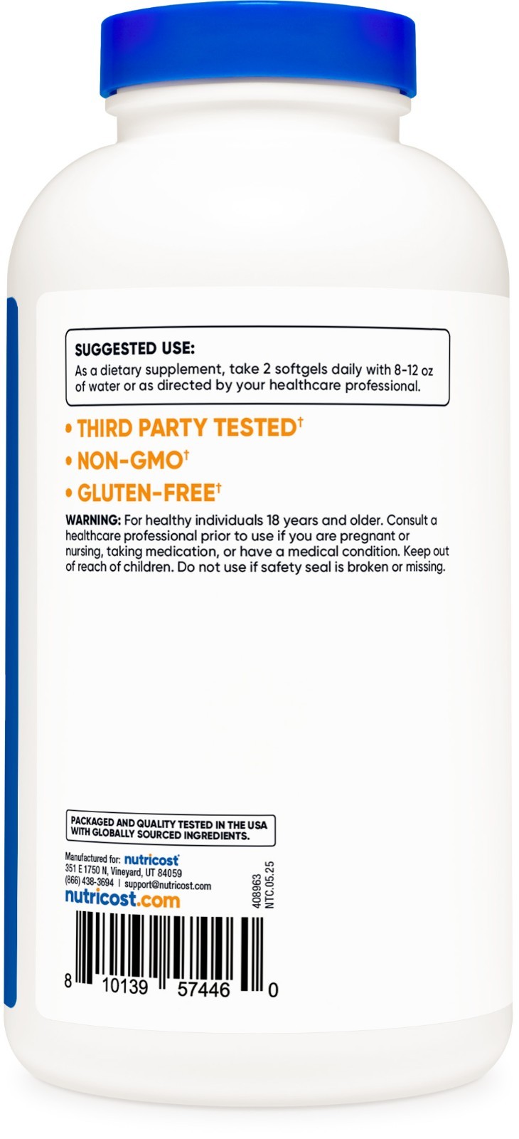 Nutricost Beta Sitosterol 240 Softgels, 500mg – GMO and Gluten Free, 120 Serving