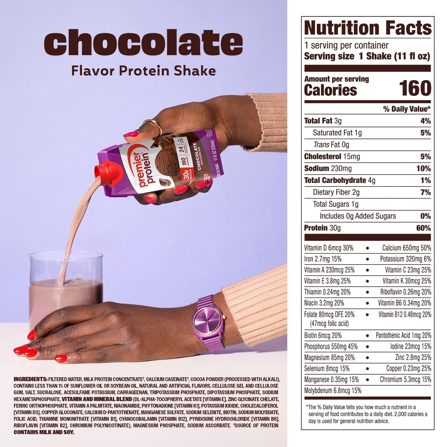 Premier Protein Shake Chocolate 30g Protein No Added Sugar 12 Pack
