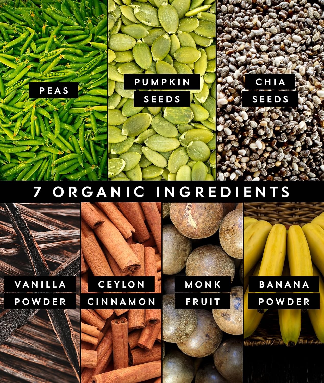 Truvani Organic Plant Based Protein Powder | Banana Cinnamon | 10 Servings | Ve