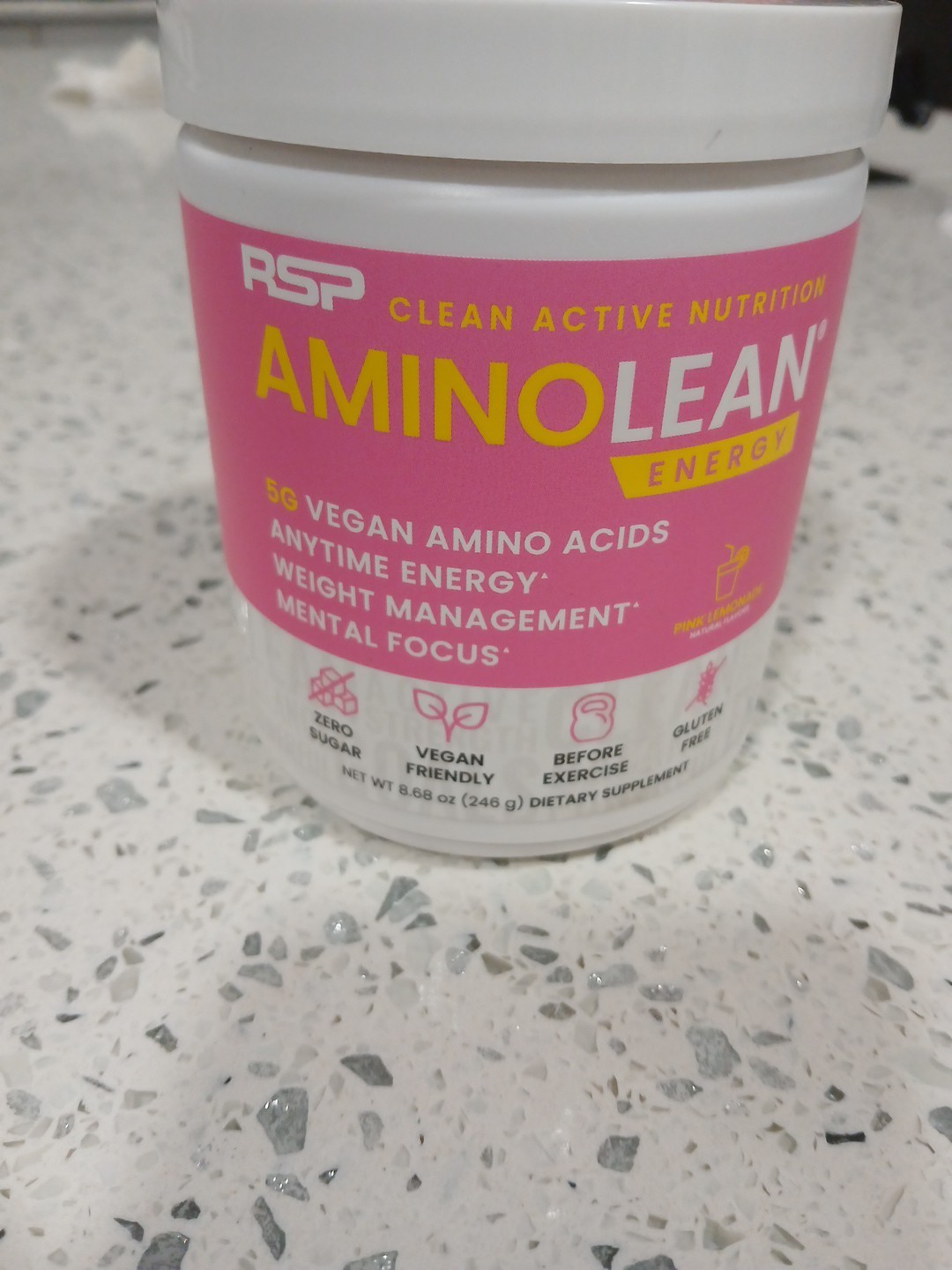 RSP Aminolean Energy Powder Drink Weight Supplement Pink Lemonade Exp 02-27 XX