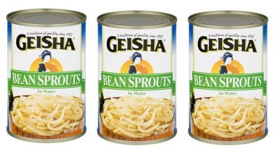 Geisha Canned Bean Sprouts Pack of 3 14.5 oz Cans