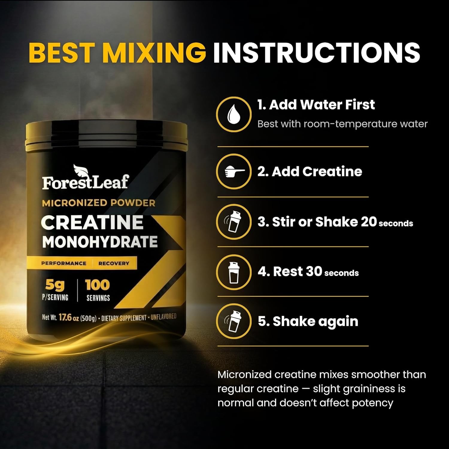 TWO PACK – ForestLeaf Creatine Monohydrate Powder 500g Micronized 100 Svgs Each
