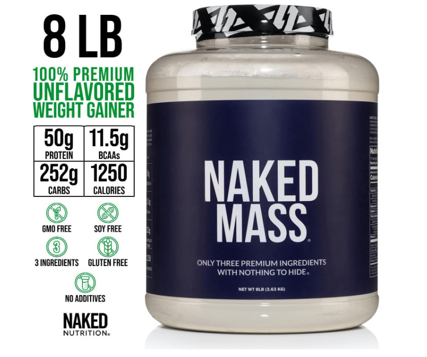 NAKED Mass Weight Gainer Protein Powder, 8 lb, 1250 Calories