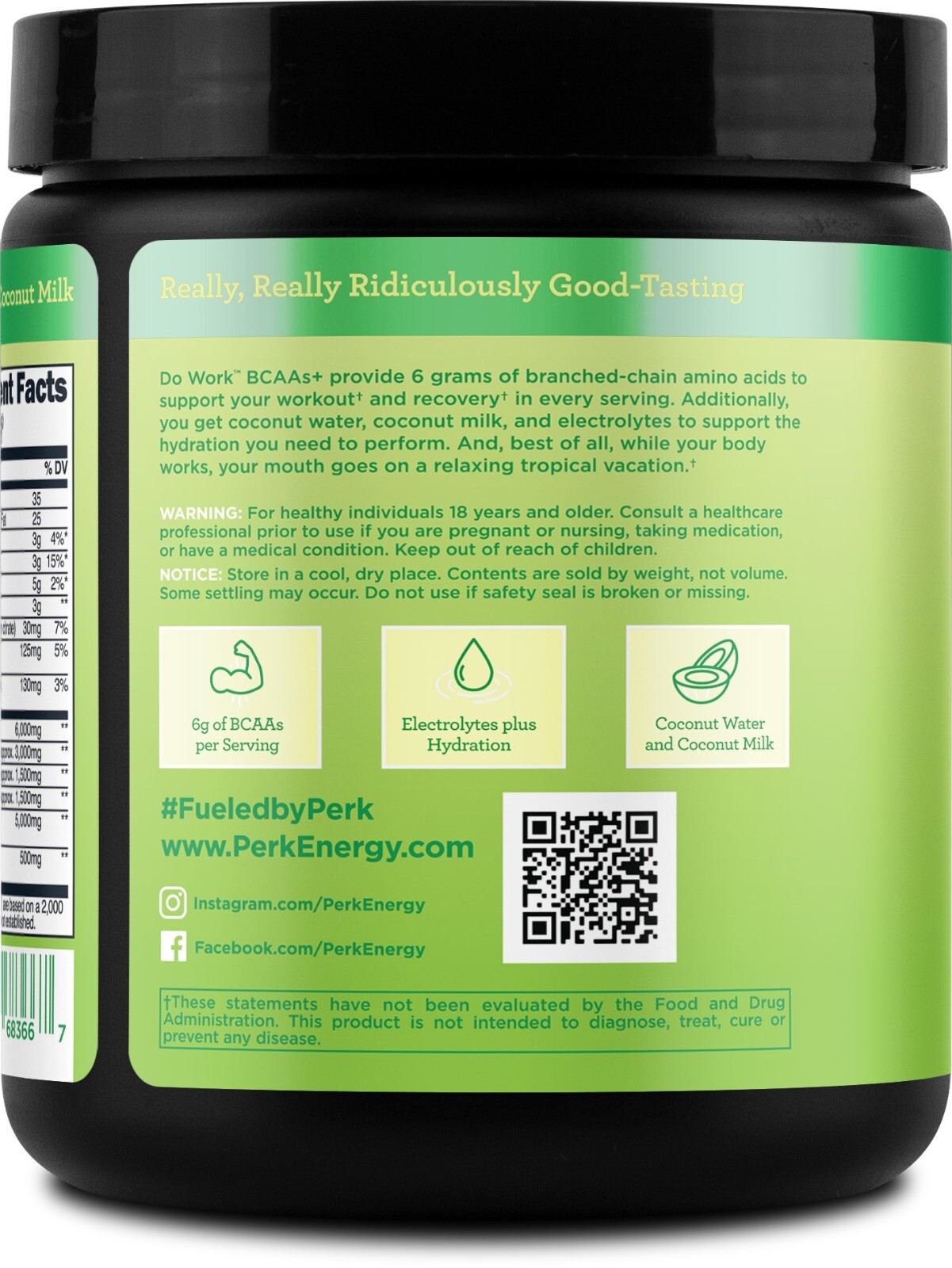 Perk BCAA + Hydration Electrolytes Powder (Mojito Lime Creme) – Naturally Sweet
