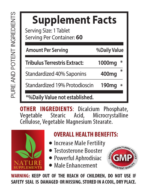 Libido Booster – Tribulus Terrestris 1000mg – Pure Tongkat 2 Bot 120 Tabs