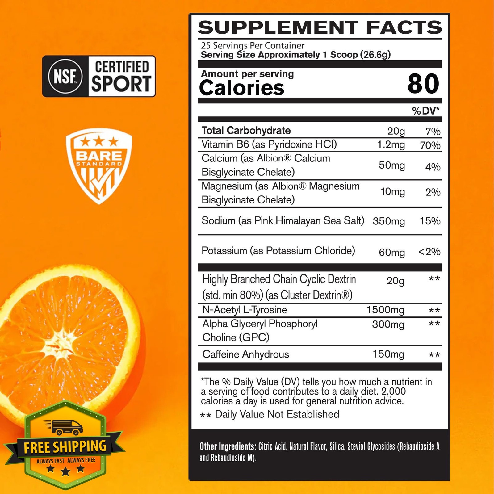 BARE PERFORMANCE NUTRITION G.1.M Sport+ Endurance Pre-Workout – Orange | 25 S…