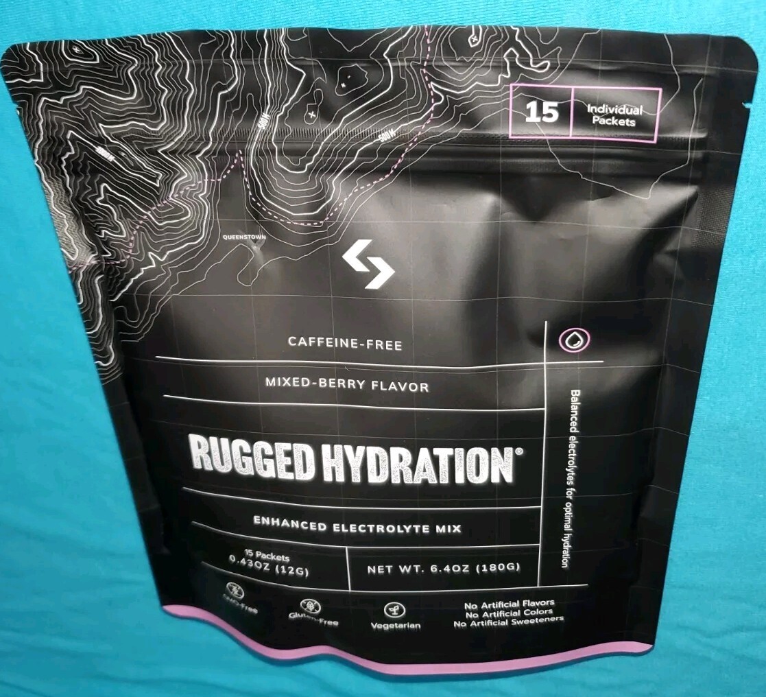 Rugged Hydration Mixed-Berry Electrolytes 15 packets NEW SEALED *FREE SHIPPING*