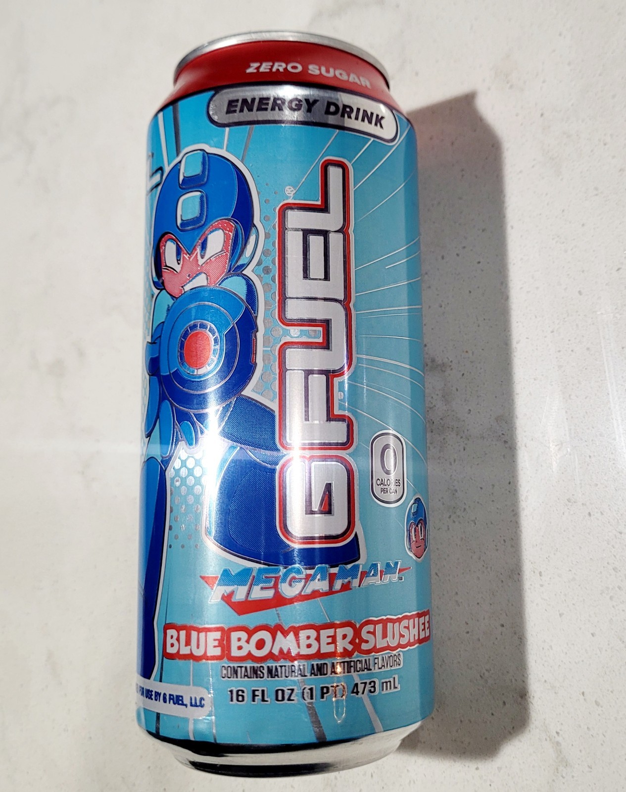 Limited Edition Megaman Blue Bomber Slushee GFuel Energy Drink Can 16oz 4 pack