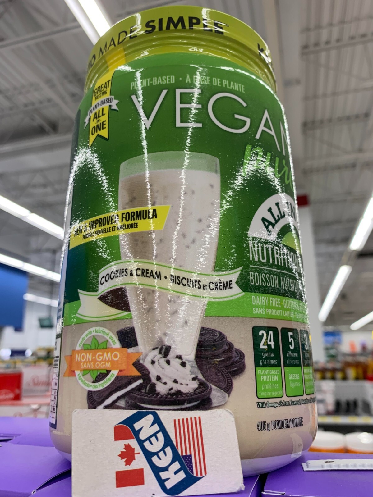 Vegan Pure All-in-one Cookies & Cream Nutritional Shake Powder 405 g