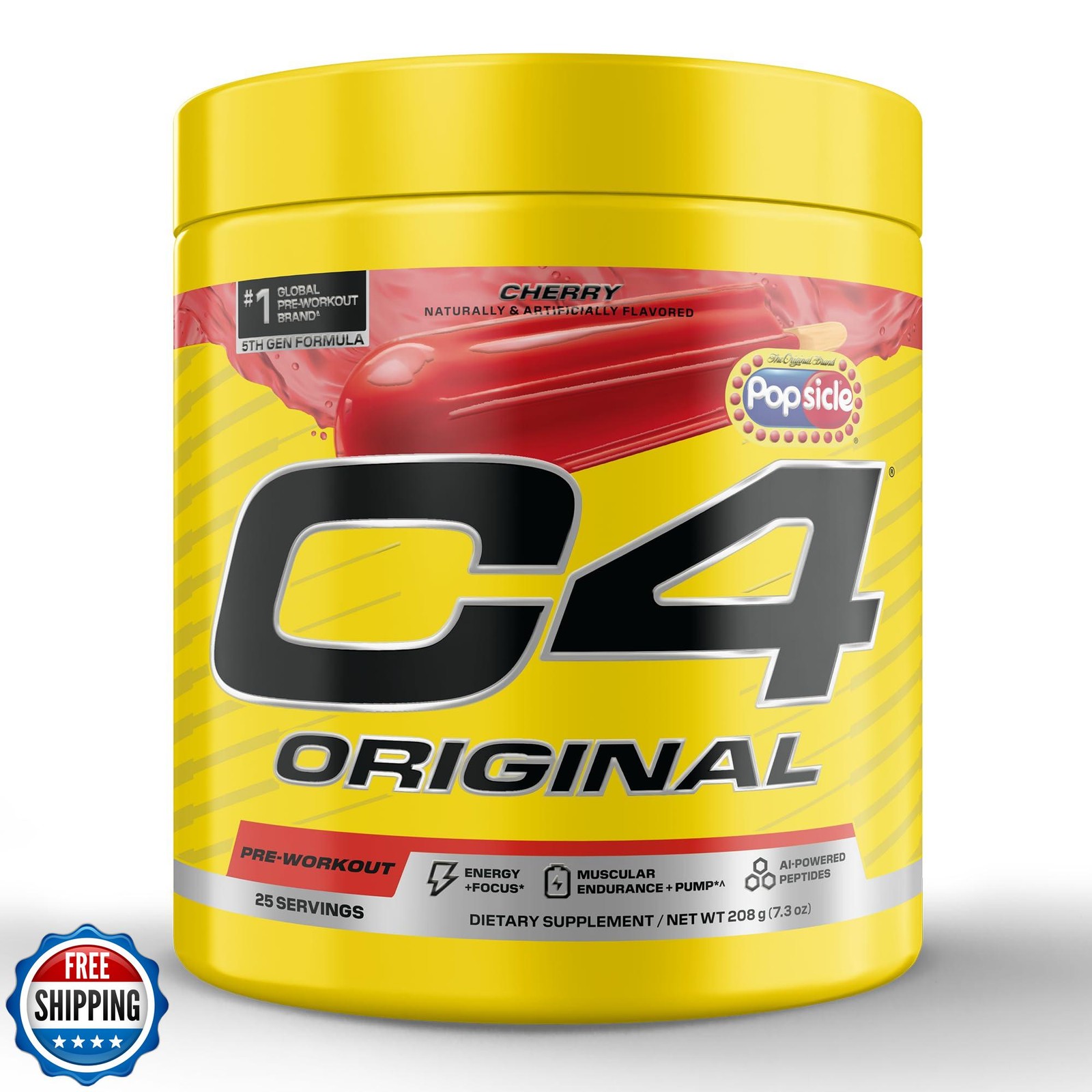C4 Original Pre Workout – POPSICLE Cherry – Pre-Workout for Endurance, Focus