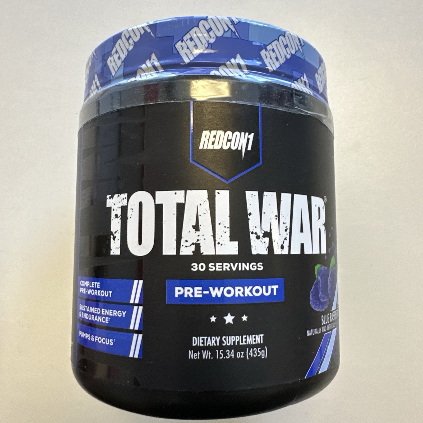 REDCON1 TOTAL WAR PREWORKOUT 30 Servings Sustained Energy Endurance Pumps Focus