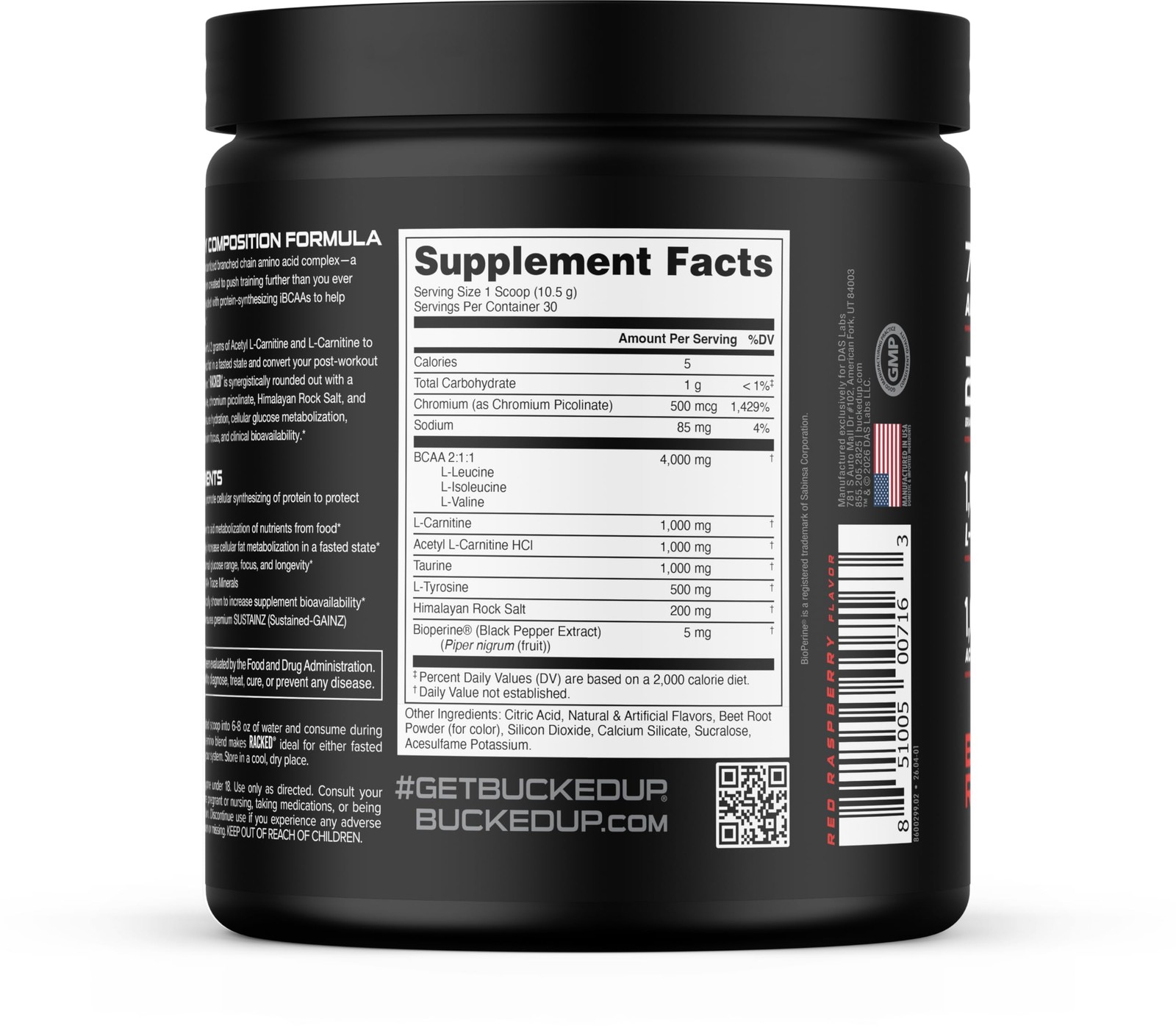 Bucked Up Racked Blood Raz | Intra Workout BCAA 211 Formula with L Carnitine …