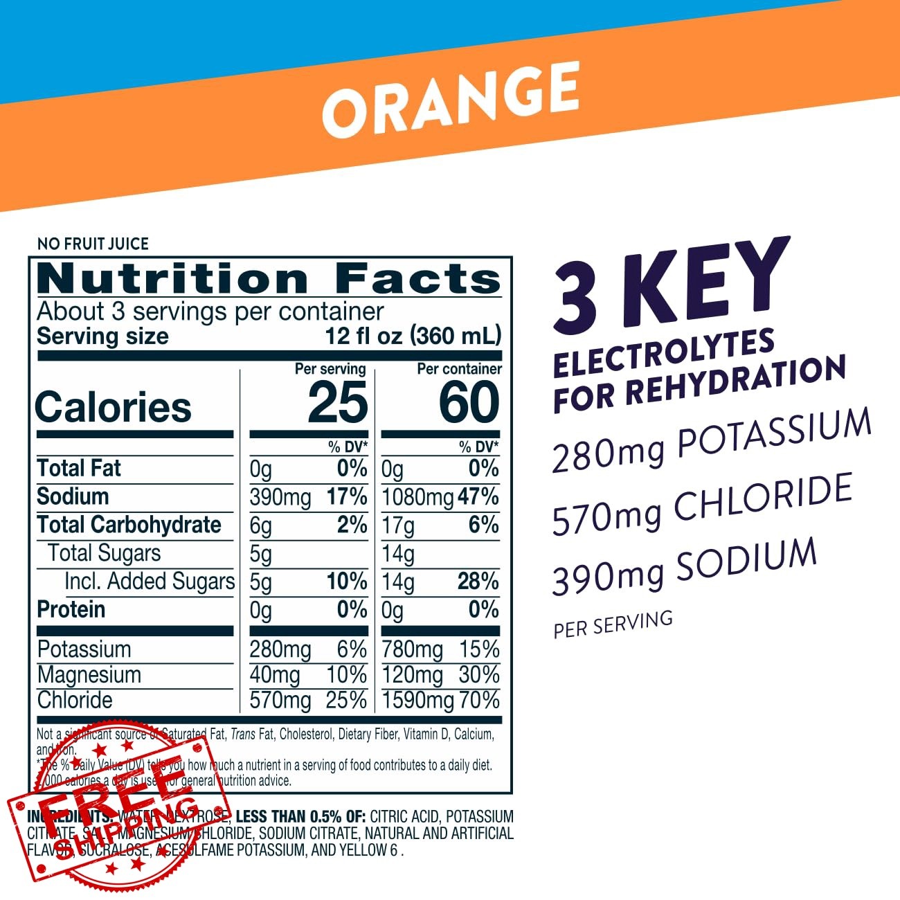 Pedialyte Orange 33.8oz Hydration Drink 4 Pk