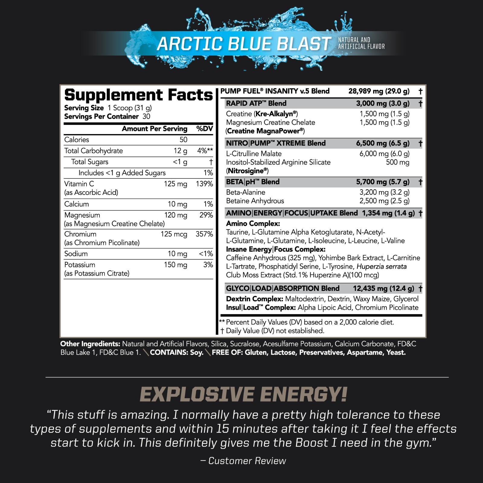 PUMP FUEL ULTRA INSANITY GLYCO LOAD – ARCTIC BLUE BLAST
