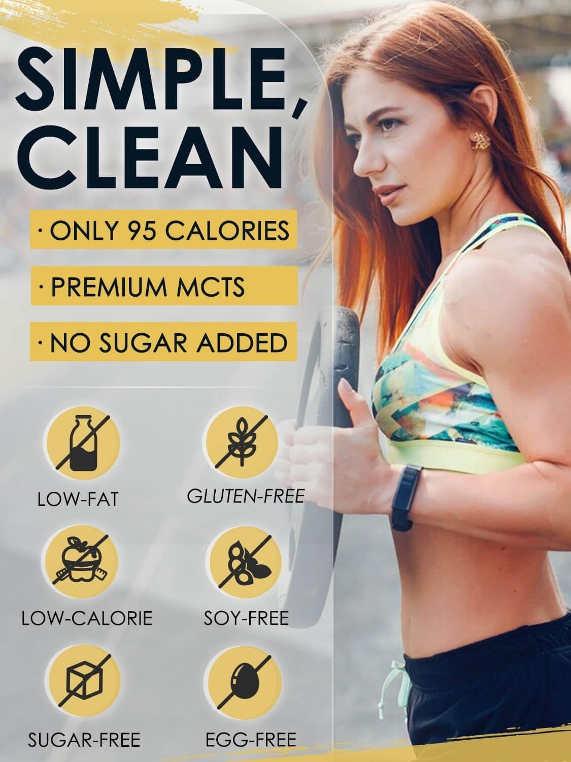Unflavored Protein Powder Whey Pea Blend 16 Servings 24g Protein MCTs Hot Coffee