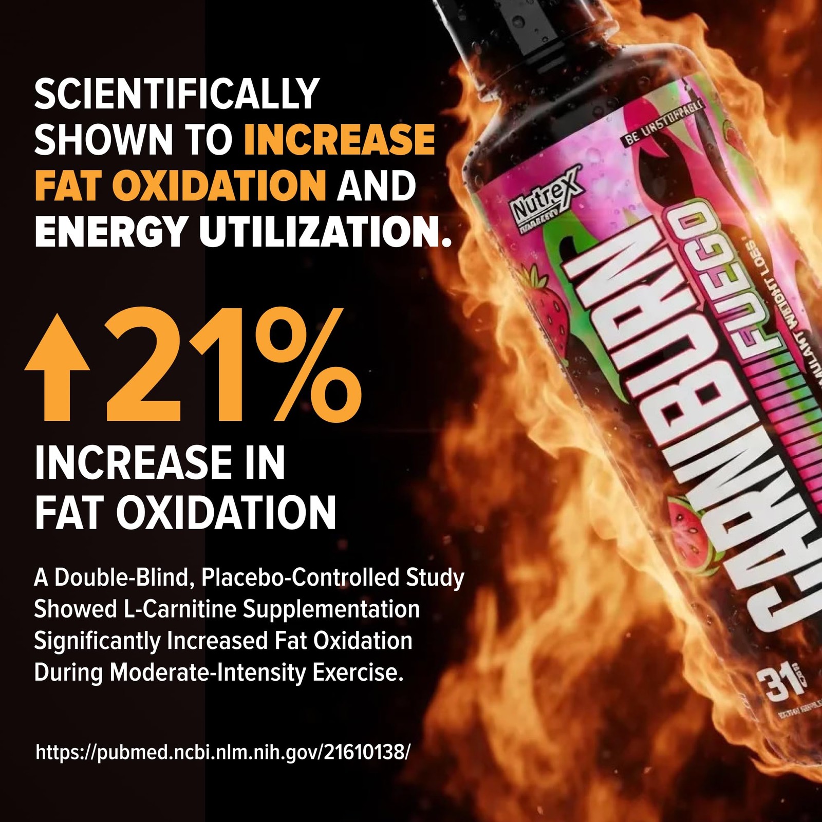 Nutrex Research Carniburn Liquid L Carnitine 3000Mg Thermogenic Liquid Fat