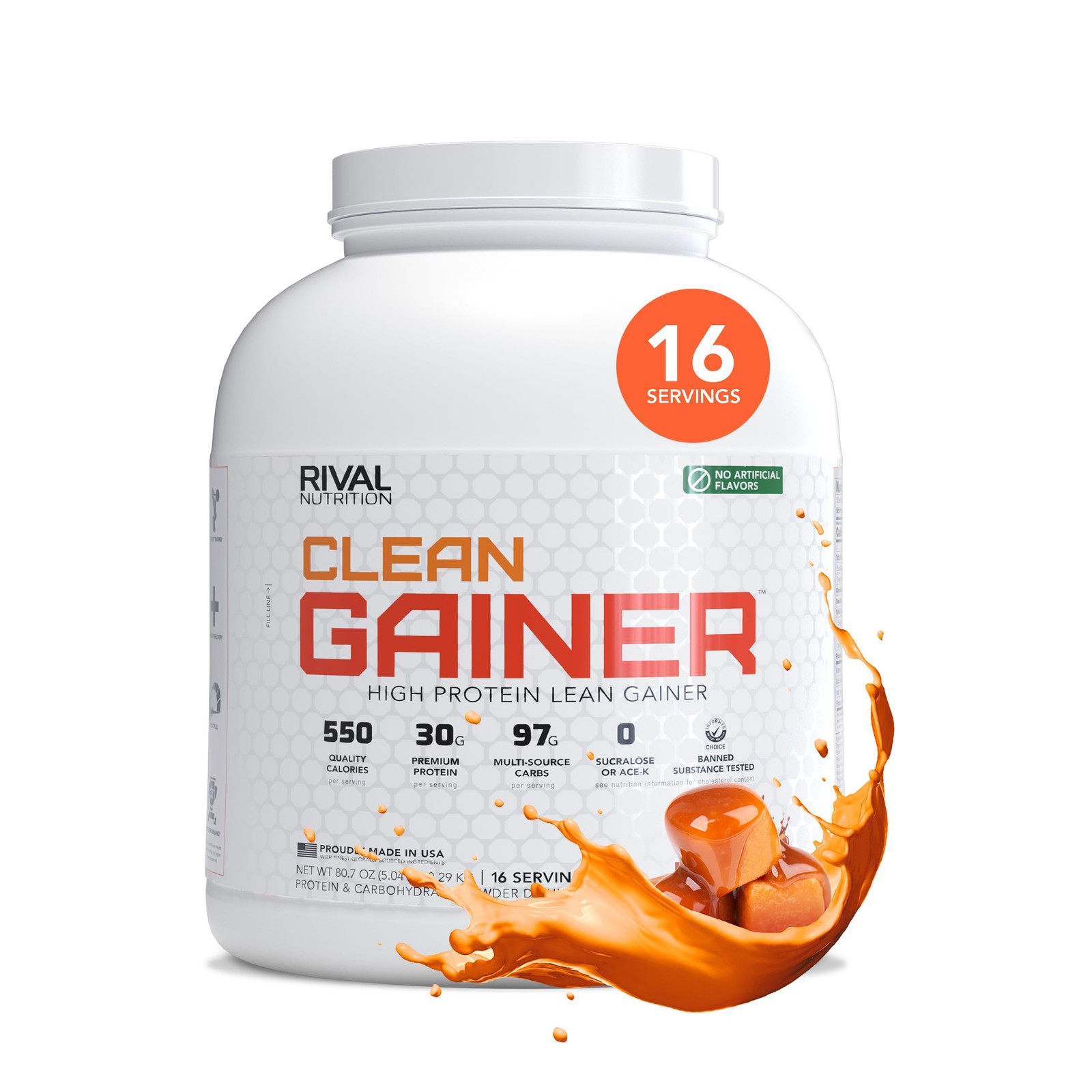 Rival Nutrition Clean Gainer Salted Caramel High-Protein Lean Gainer Powder I 5