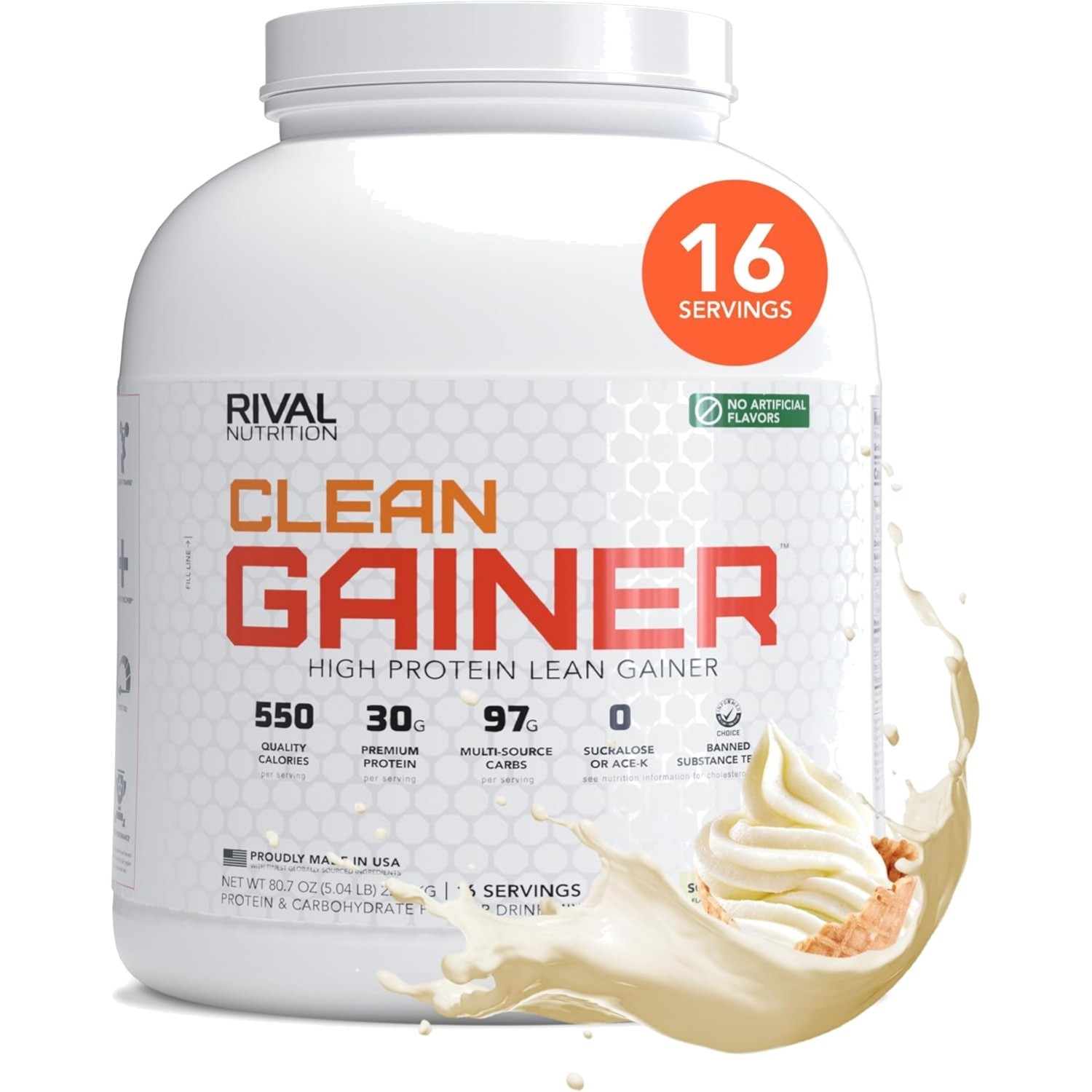 Clean Gainer Soft Serve Vanilla Protein Powder – 30g Protein & 550 Calories