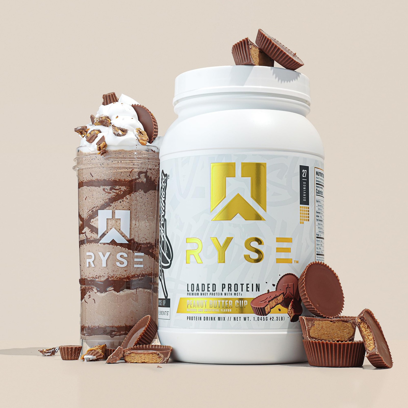 RYSE Loaded Protein Powder Peanut Butter Cup 25g Whey Protein Isolate & Con…