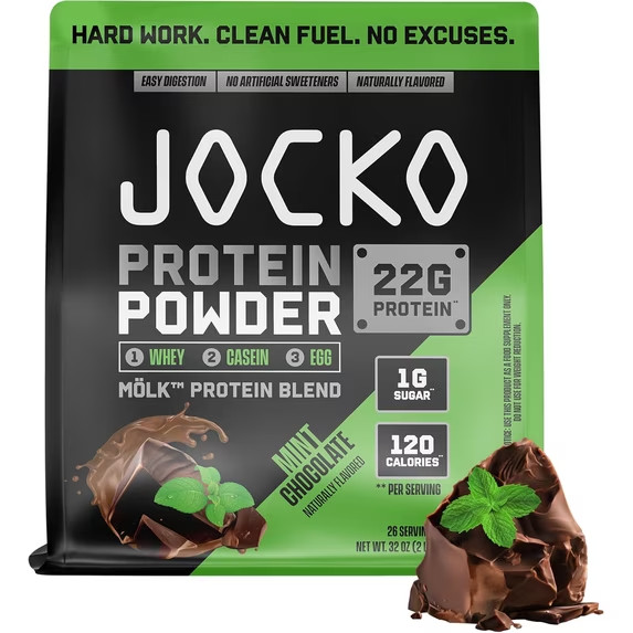 Jocko Mölk Mint Chocolate Whey Protein Powder 22g Protein 2 lb Bag