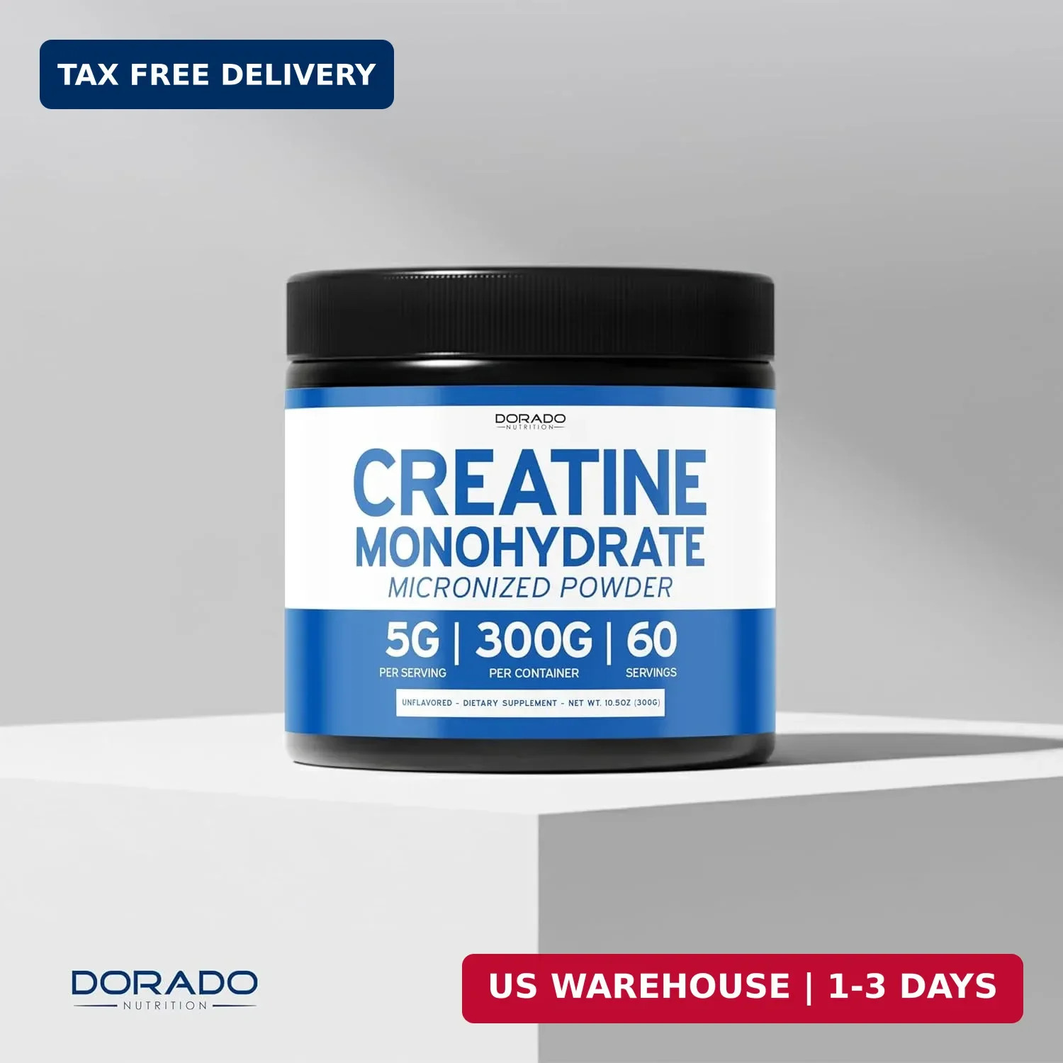 Creatine Monohydrate Powder 5G l Micronized & Unflavored l 60 Servings 5000mg