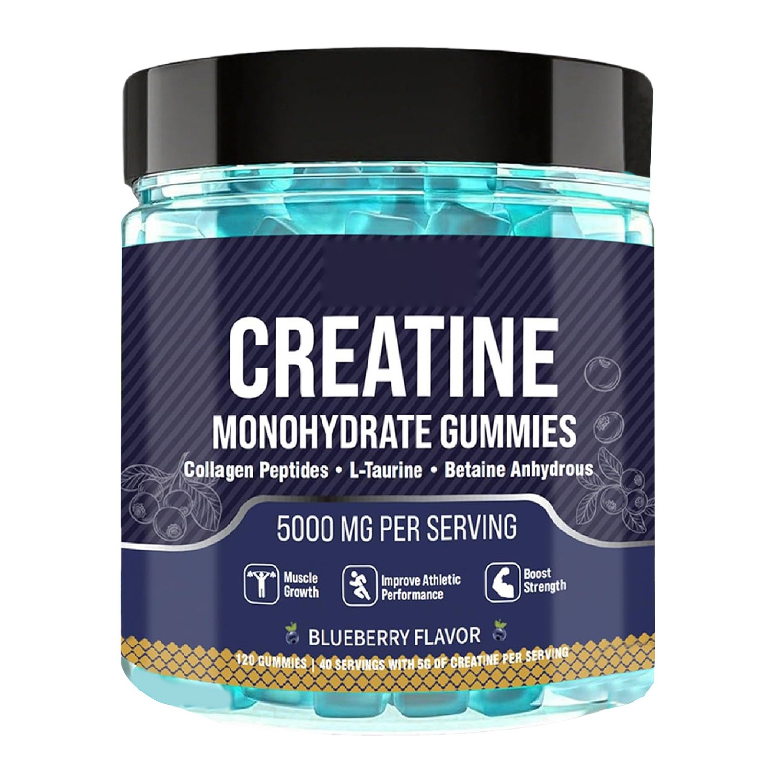 Premium Creatine Monohydrate – Gummies 120 Gummies – 5000mg – Muscle Strength An