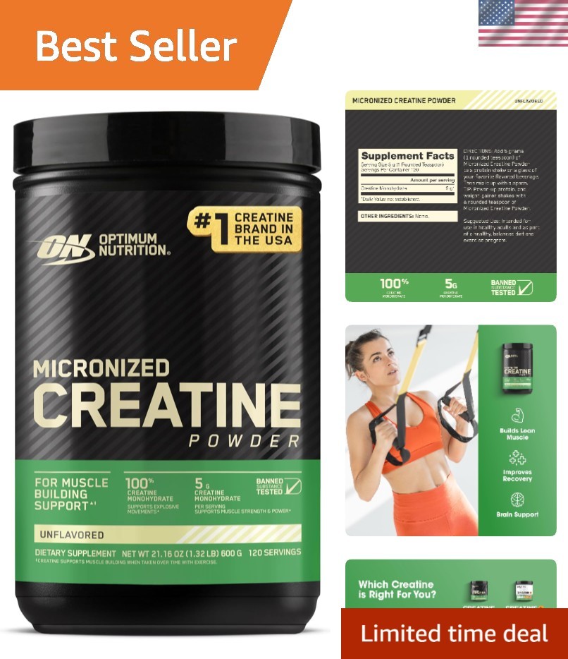 120 Servings of Micronized Creatine Monohydrate – Supports Strength and Recovery